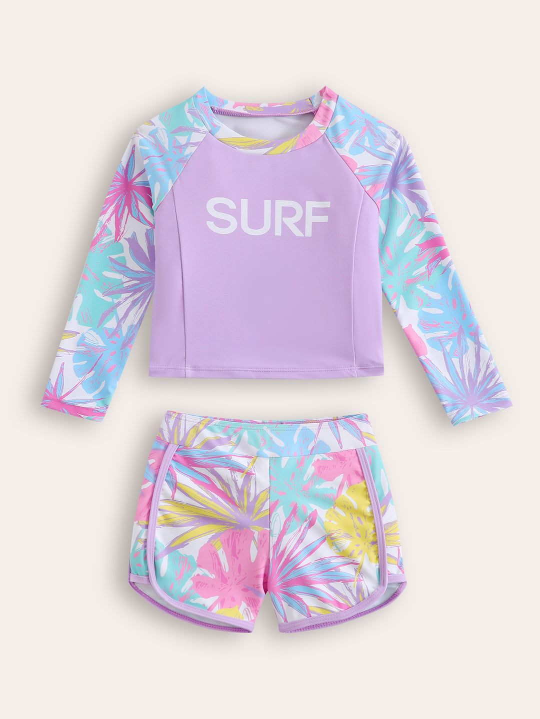 Dame Surf Sæt med Langærmet Top og Sporty Shorts Design Stilla