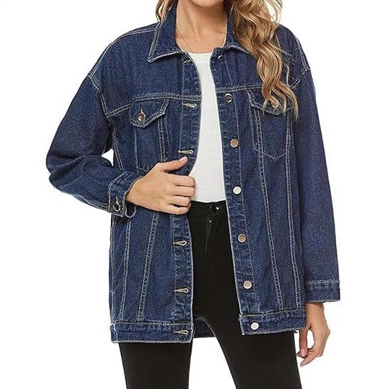 Kvinders afslappede denimjakke med oversized pasform Stilla