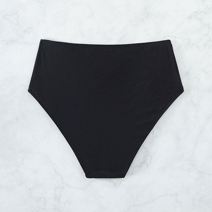 Dame Højtaljet Bikini(bukser) med elegant rynkning og gyldne spænde Stilla