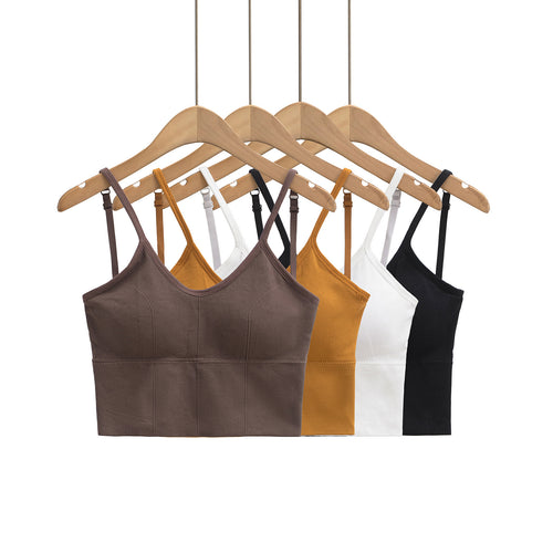 Dame Crop-Top med justerbare spaghetti-stropper og behageligt strækstof Stilla
