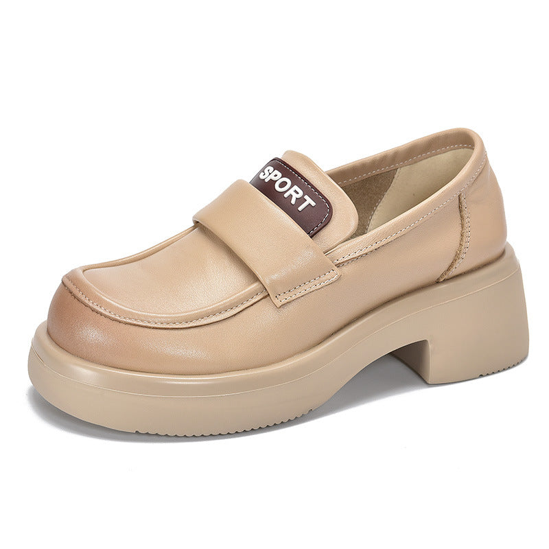 Dame Slip-On Mokassiner med tyk plateau sål og praktisk velcro Stilla