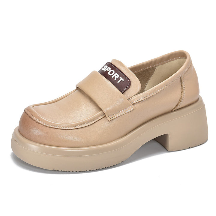 Dame Slip-On Mokassiner med tyk plateau sål og praktisk velcro Stilla