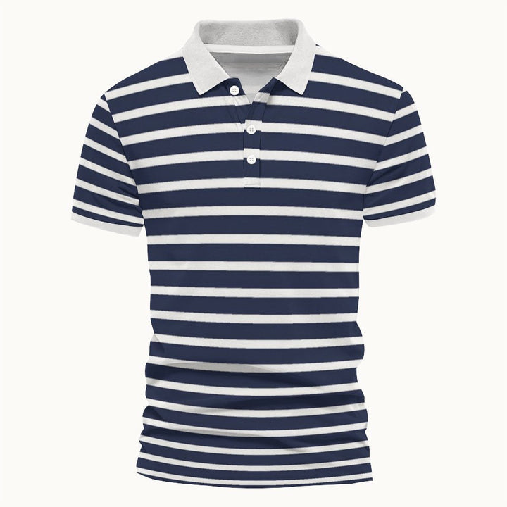 Herrer polo shirt med moderne stribedesign og høj kvalitets krave Stilla