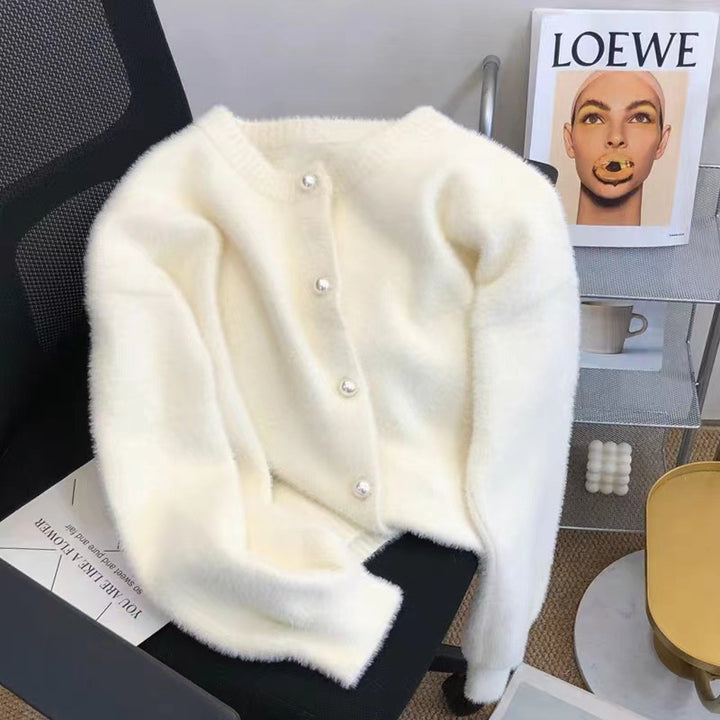 Damer fluffy lang sweater med moderne snit og rund hals Stilla