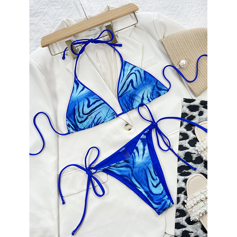 Dame Triangle-Bikini-Sæt med iøjnefaldende Leopardmønster og justerbare stropper Stilla