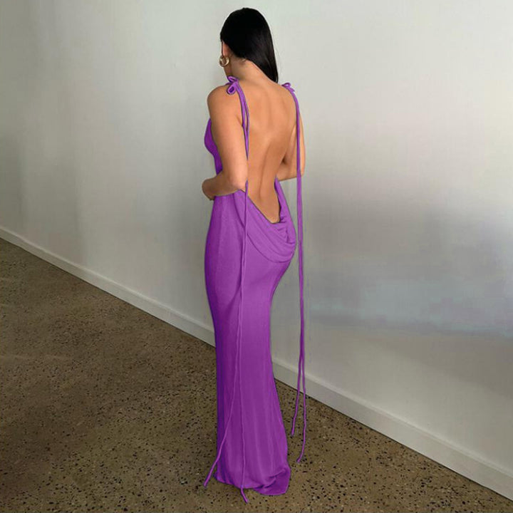 Dame Elegant Draperet Slipkjole Stilla