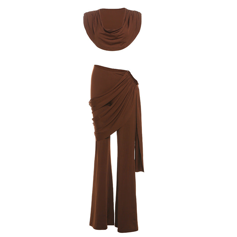 Damer Elegant Ensemble med flydende top og bredt ben Skovae