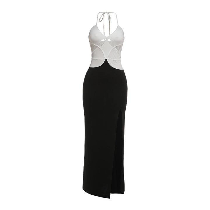 Dame Elegant Maxikjole med dyb V-halsudskæring og raffinerede cut-out-detaljer Skovae