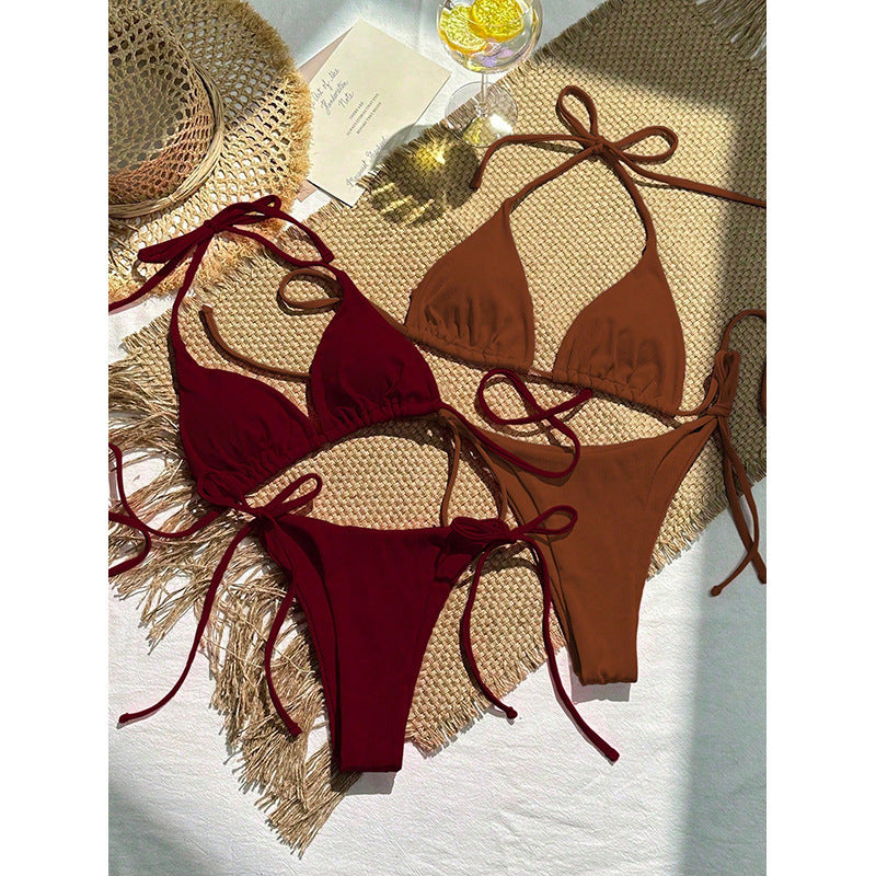 Dame Triangel-Bikini med justerbare snørredetaljer Skovae