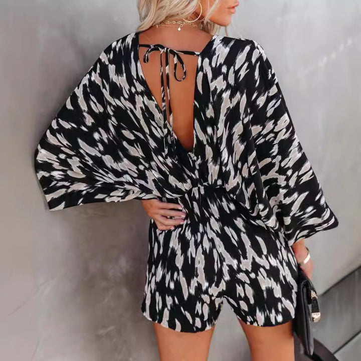 Dame Kimono-stil Strandkjole med floralt design og taljeindskæring Stilla