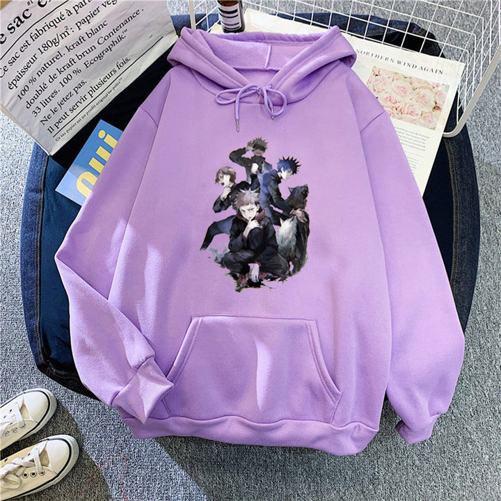 Kvinders hættetrøje med unikt anime design Skovae