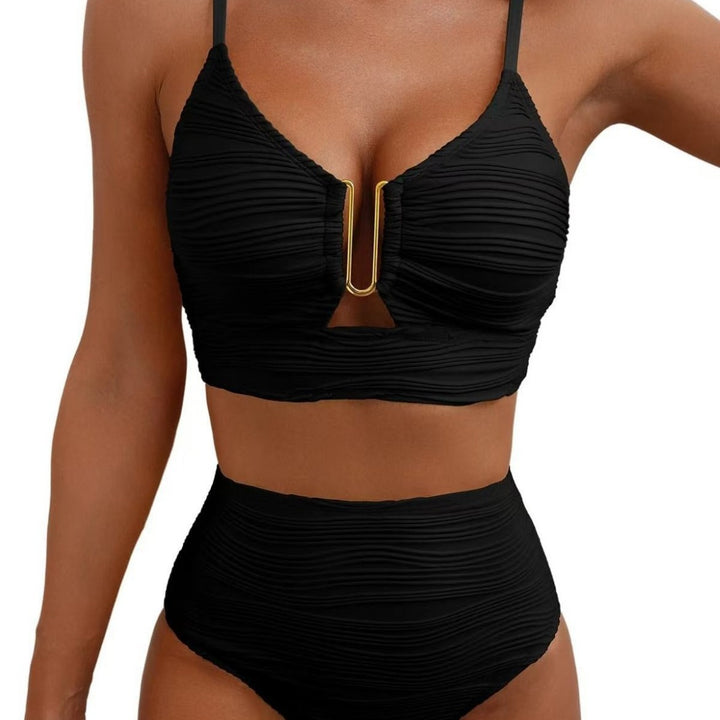 Dame bikini-sæt med høj taljeret trusse og raffineret cut-out-design Stilla