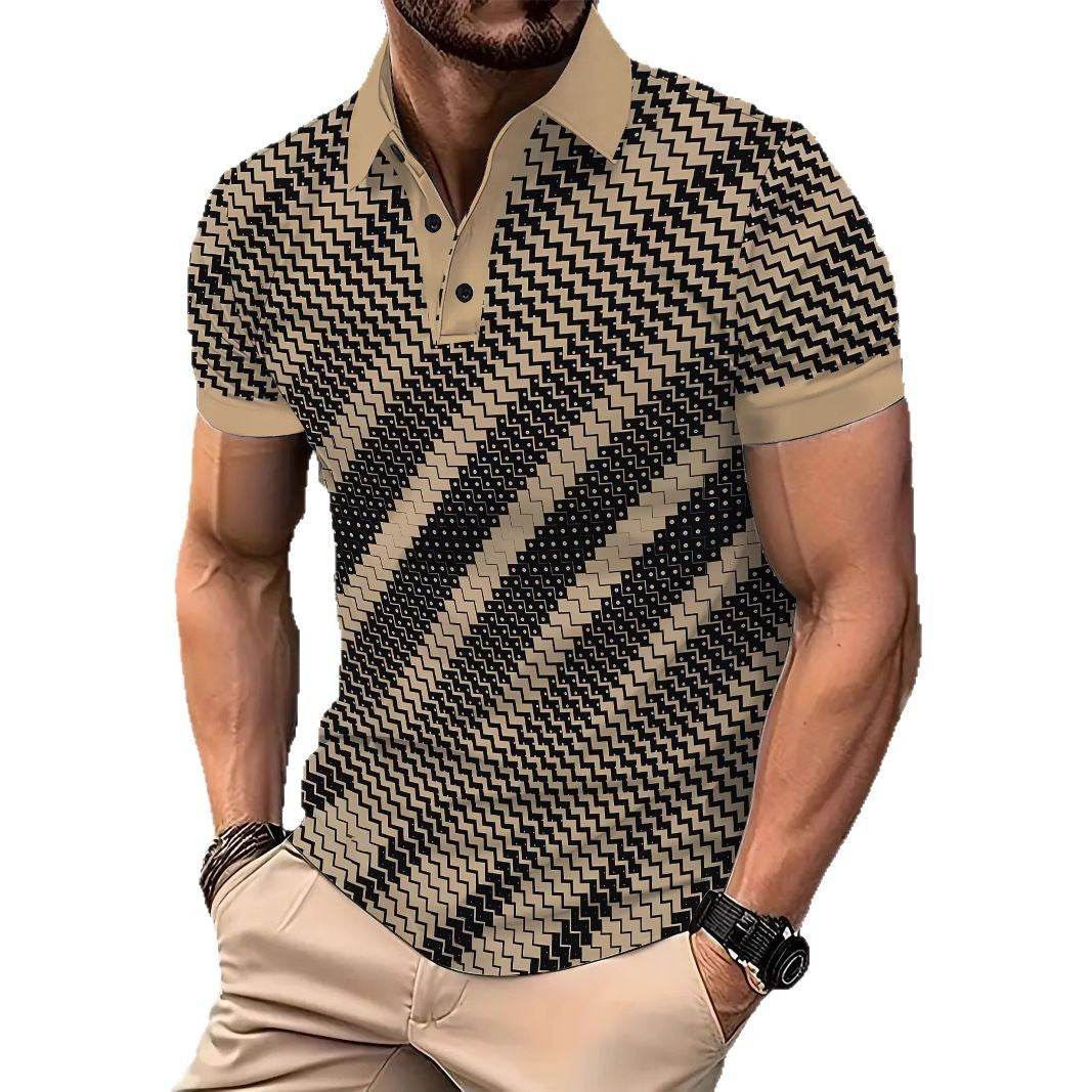 Herre Poloshirt med innovativt zigzagdesign og åndbare egenskaber Stilla