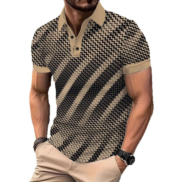 Herre Poloshirt med innovativt zigzagdesign og åndbare egenskaber Stilla