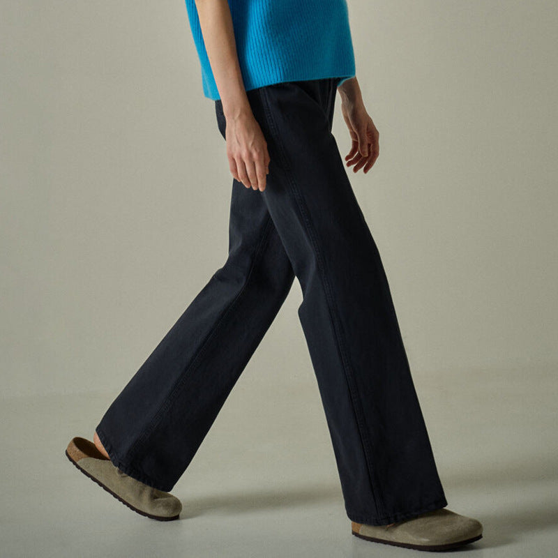 Kvinder casual high waist stofbukser med lige snit Stilla