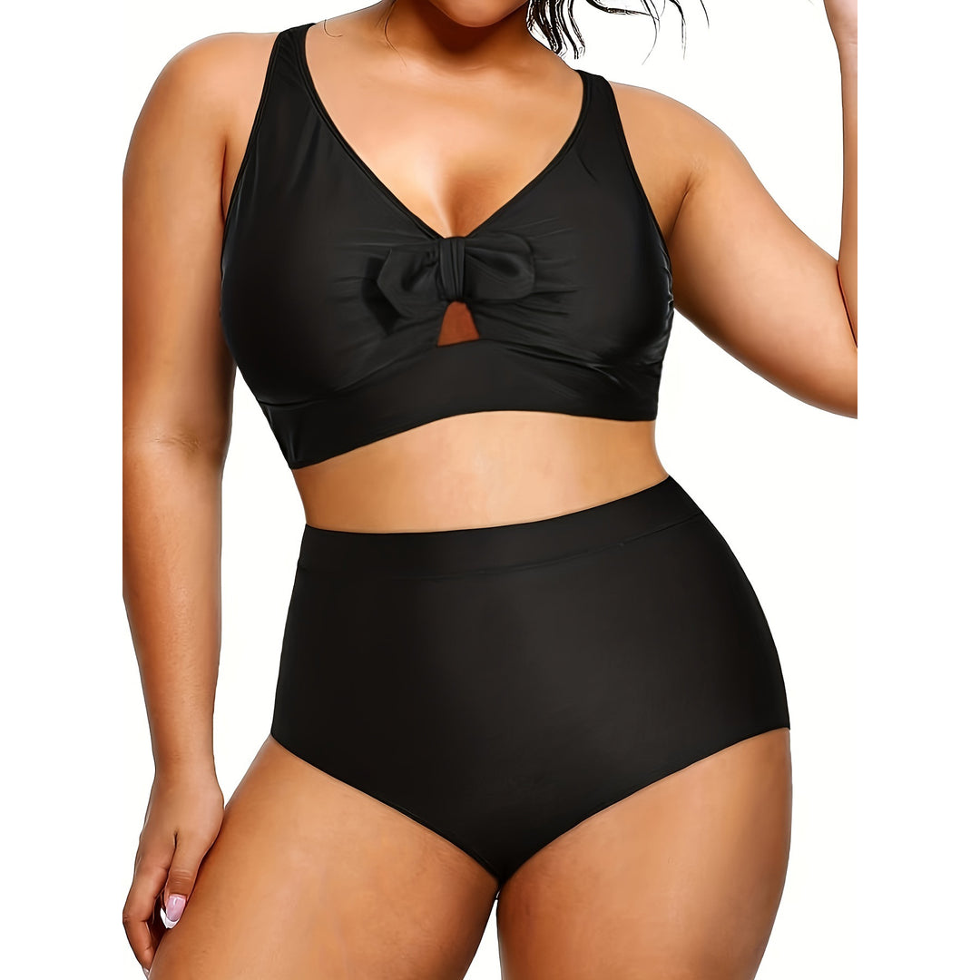 Damer Højtaljet Bikini-Sæt med moderigtigt Cut-Out Skovae