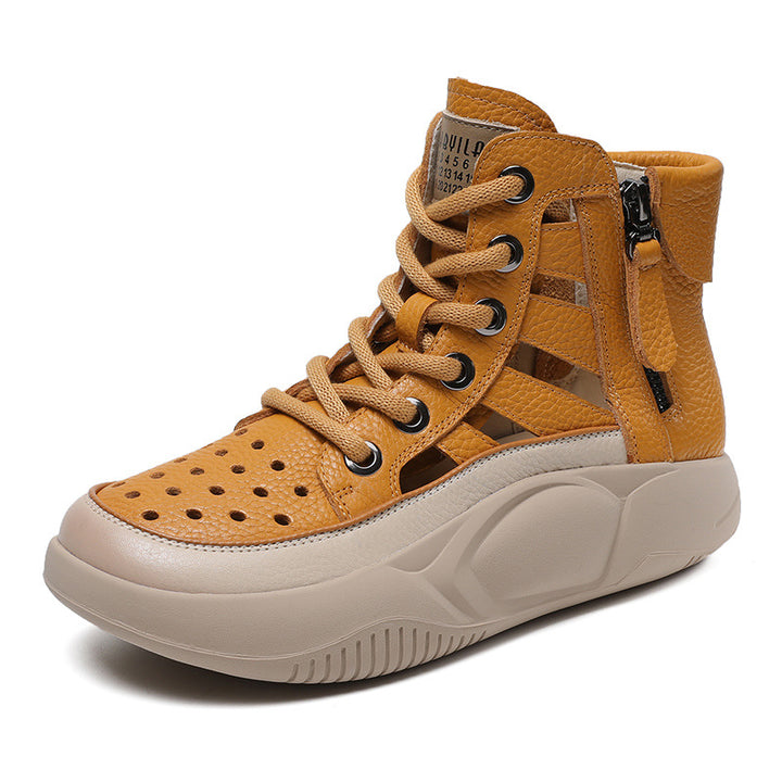 Dame High-Top-Fashion-Sneakers med udskæringsdesign og lynlås Stilla