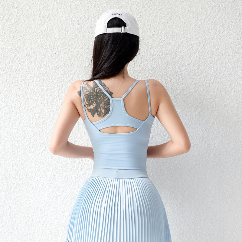 Dame sporty refleksion-top med cut-out-design og second-skin-pasform Stilla
