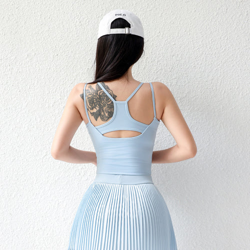 Dame sporty refleksion-top med cut-out-design og second-skin-pasform Stilla