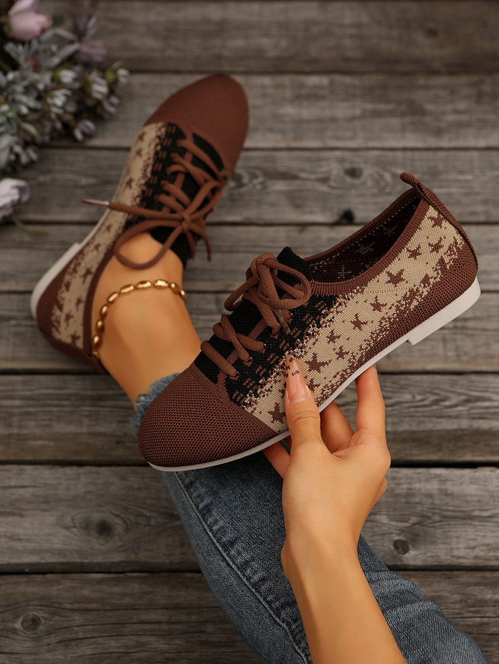 Dame Åndbare Sneakers med moderigtigt Strikdesign Stilla