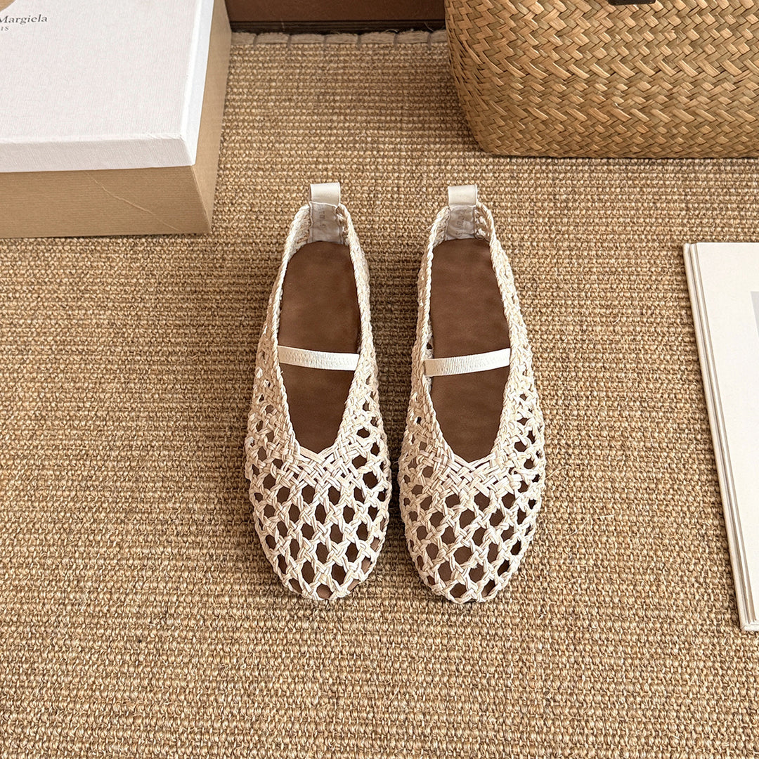 Femme Åben Webart Slip-On Ballerinas Stilla