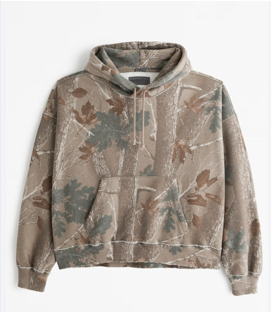 Unisex nan loose hoodie sweat med diskret blæremønster, dobbelt hætte uden snøre og kengurulomme Skovae