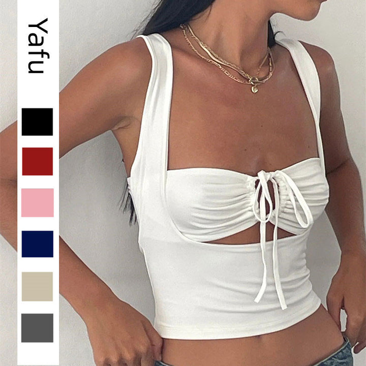 Dame Crop Top med snøring Stilla