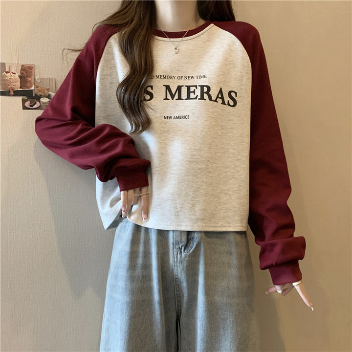 Femme Trendy Grafik Crop Sweatshirt Stilla