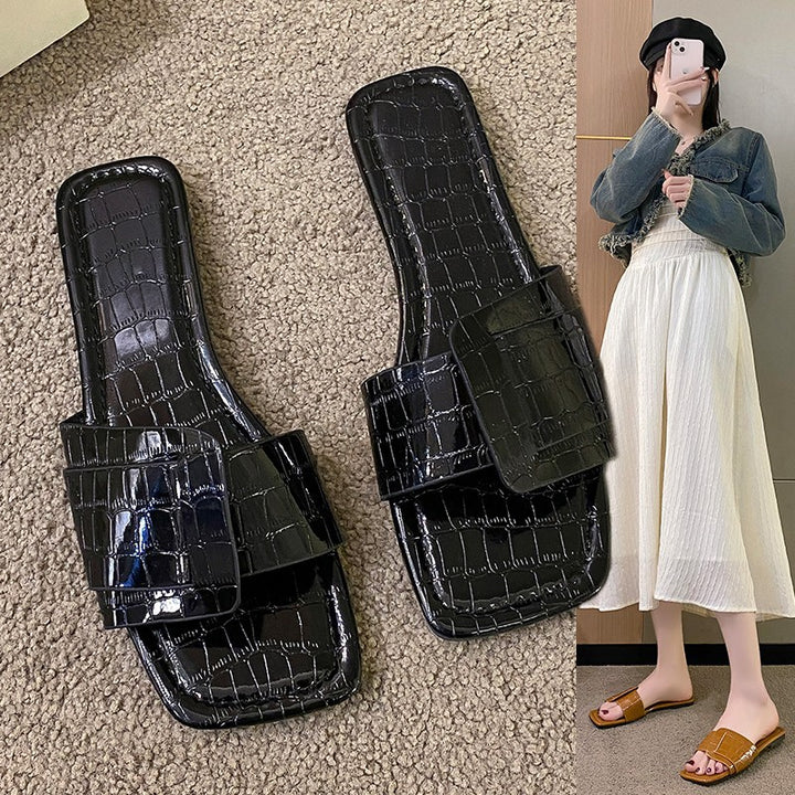 Damer Åbne Clogs med moderne Krokodille-design og komfortabelt Sål Stilla