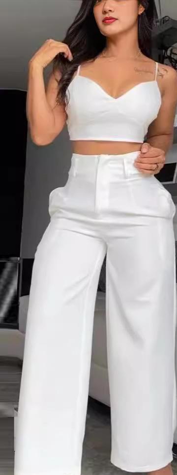 Dame sæt bestående af crop-top og vide bukser Stilla