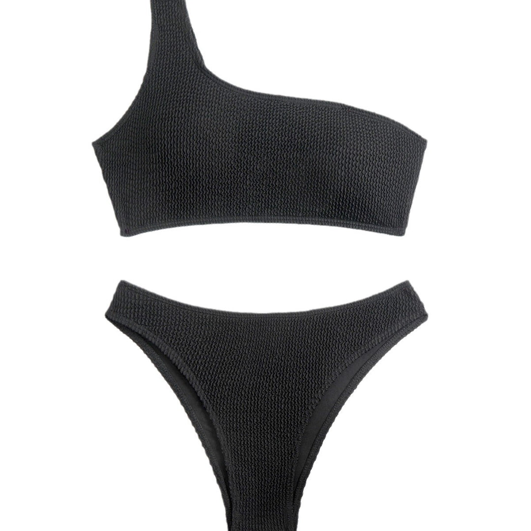 Dame En-Skulder Tekstureret Bikini-Sæt Stilla