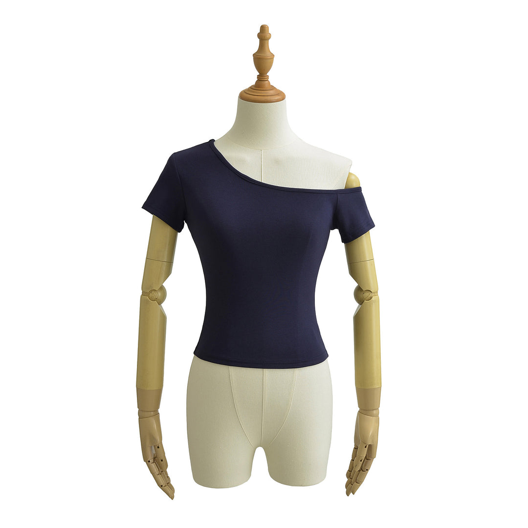 Dame kropsnært Crop-top med asymmetrisk snit og blødt materiale Stilla