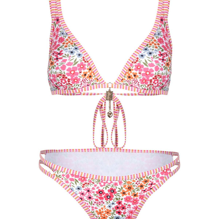Dame bikini-sæt med blomster mønster og justerbare stropper Skovae