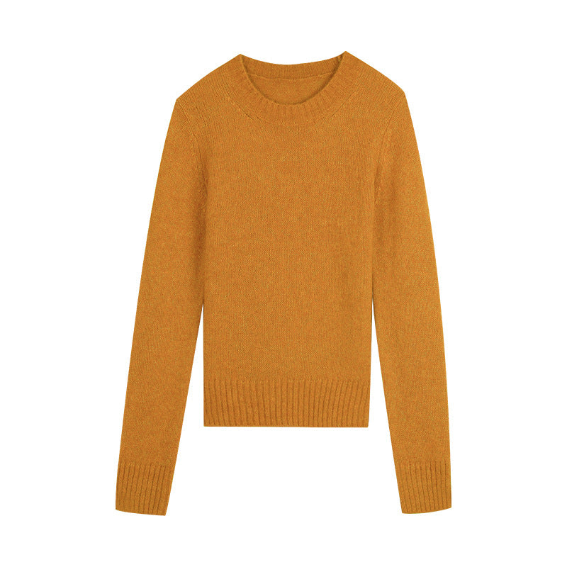 Dame elegant strikpullover med fin tekstur og tidløst rundhalsudskæring Stilla