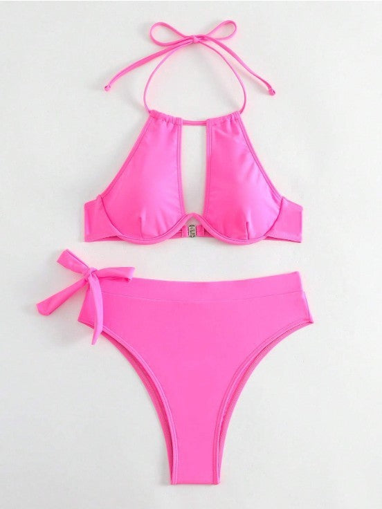 Dame Højkrave Cut-Out Bikini Sæt Stilla