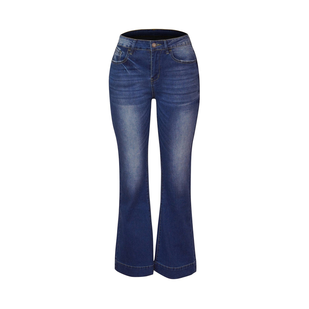 Dame højtaljede flared jeans med afslappede detaljer Skovae