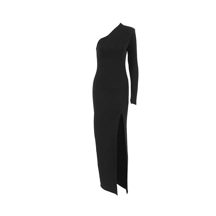 Dame Elegant Maxikjole med asymmetrisk snit og høj slids Stilla