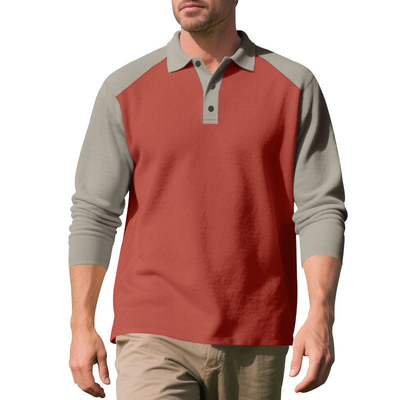 Herrer langærmet polo shirt med sportligt raglan-design og komfortabel pasform Stilla