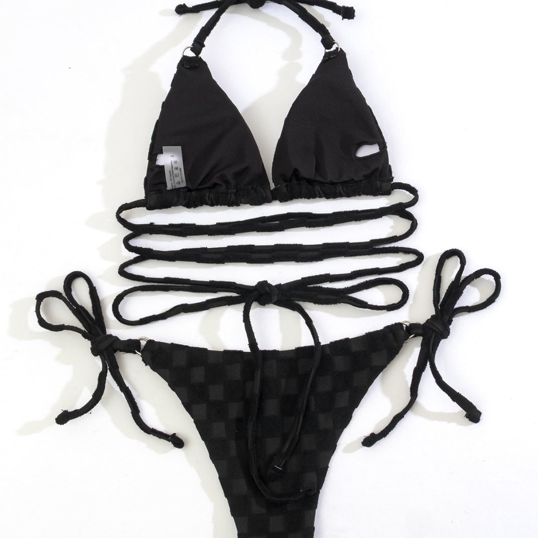 Dame Triangel-Bikini med raffinerede bindeelementer Skovae