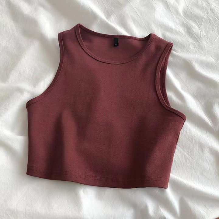 Dame crop top lavet af åndbart materiale med en figursyet pasform