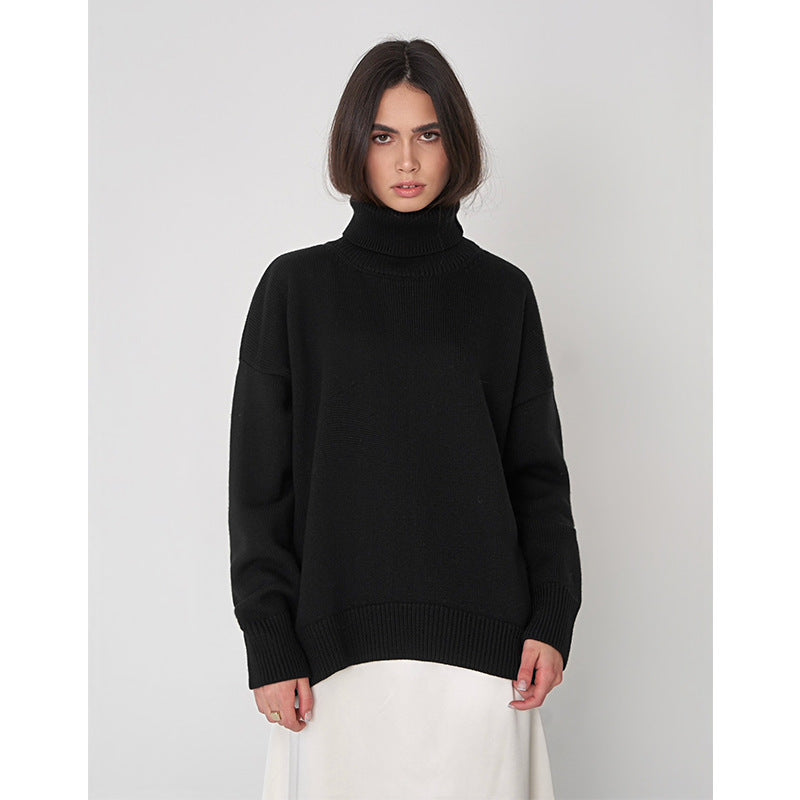 Dame Oversized Pullover med højstående krave Stilla