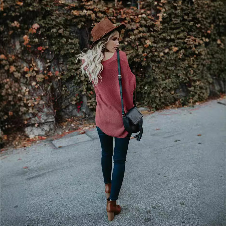 Dame oversized strikpullover Stilla