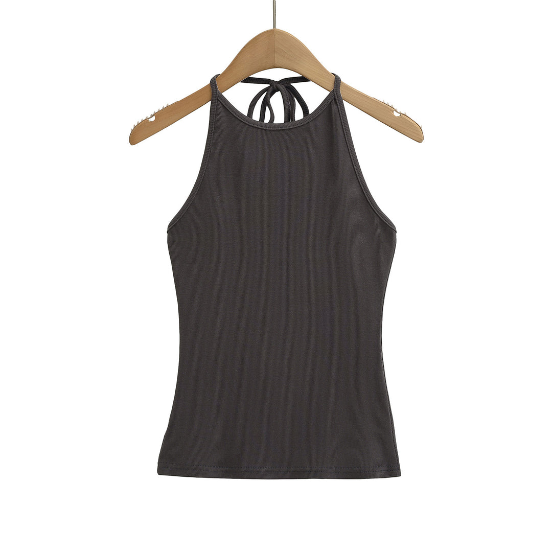 Dame Sporty tanktop med legende rygdetalje og elastisk materiale Stilla