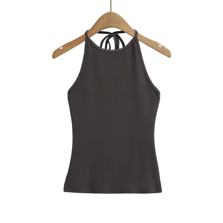 Dame Sporty tanktop med legende rygdetalje og elastisk materiale Stilla