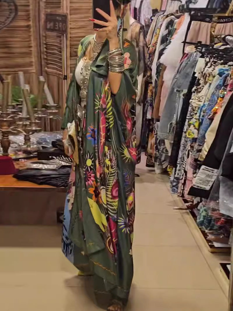 Dame kimono med blomster mønstre Stilla