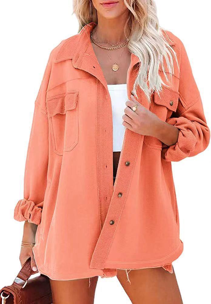 Kvinders casual oversized skjortejakke med praktiske lommer og moderne snit Stilla