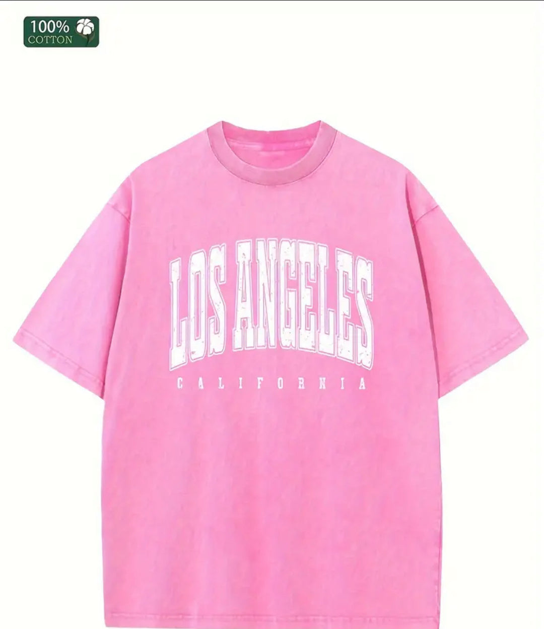 Dame Oversized T-shirt med Vintage Los Angeles Print og afslappet snit Stilla