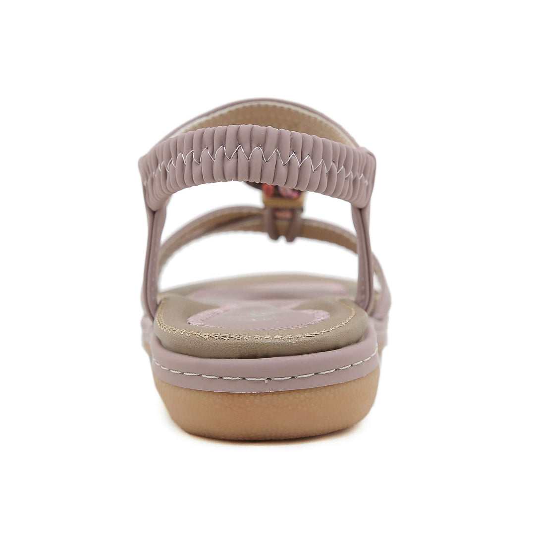 Dame Komfort-sandaler med dekorative accenter og elastisk remsystem Stilla