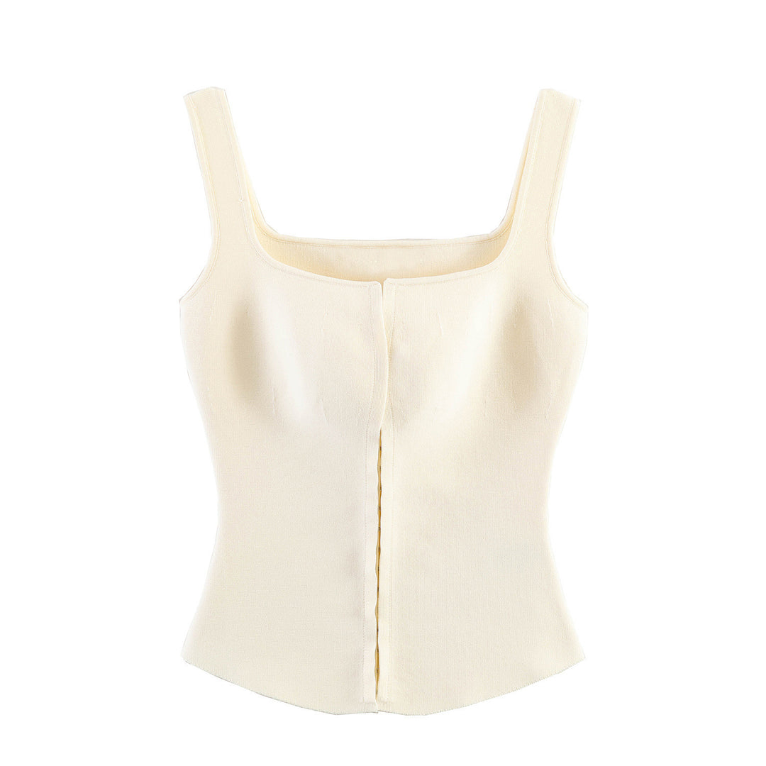 Dame figursyet camisole-top med firkantet udskæring og elastisk materiale Skovae