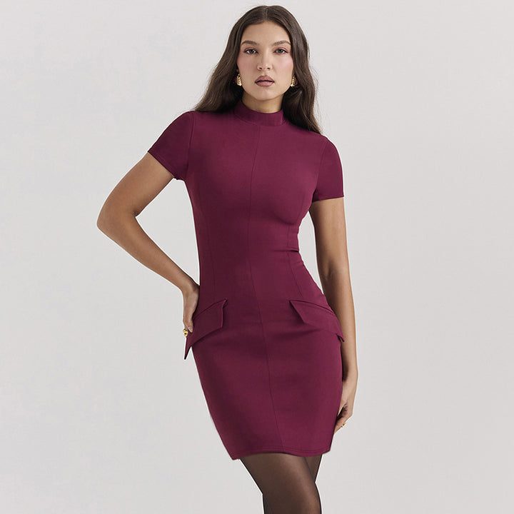 Damer skræddersyet Bodycon kjole med funktionelle lommer Stilla